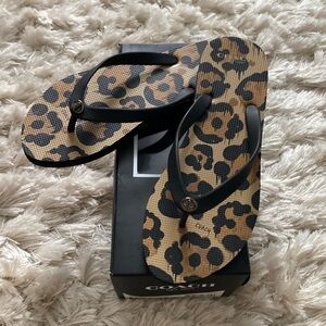 New in a box Coach flip flops size 8